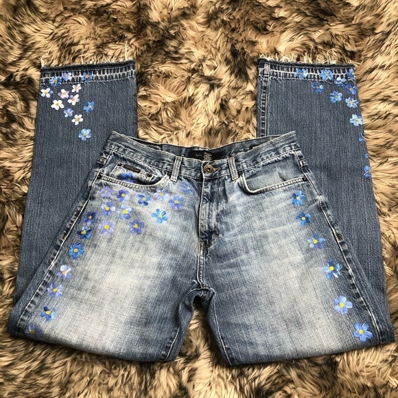 Calvin Klein Highwaisted Handpainted Jeans - Picture 11 of 13